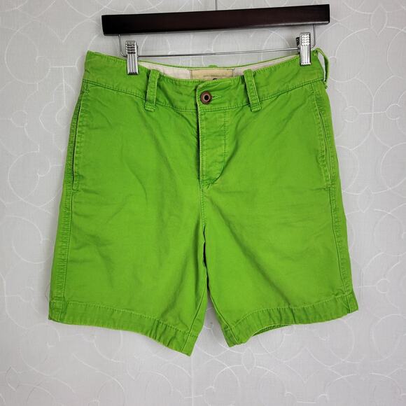 VTG‎ Hollister Shorts Mens 28 Lime Green Button Fly Flat Front 7" Inseam - Picture 1 of 4